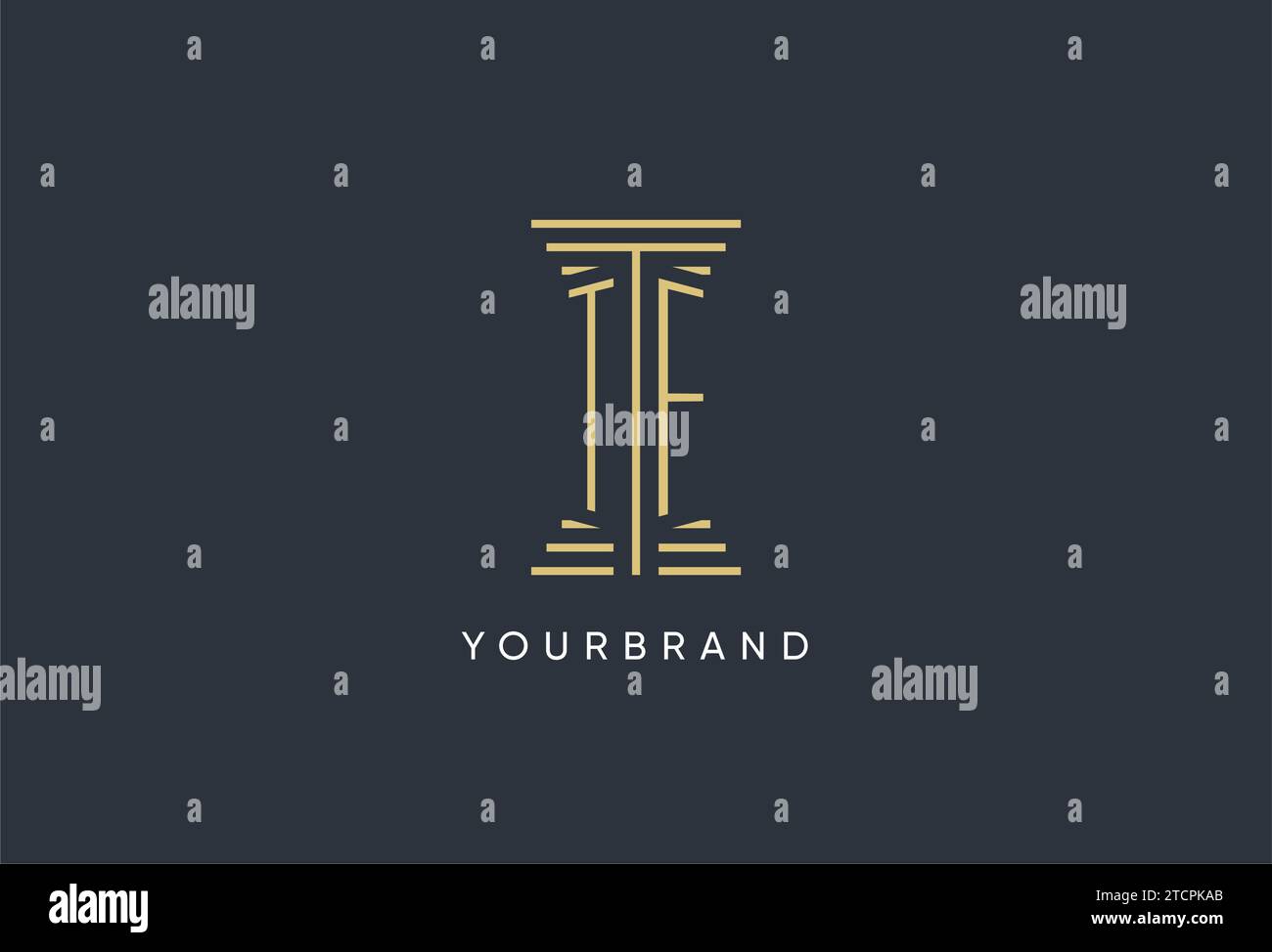TF initial monogram with pillar shape logo design inspiration Stock ...