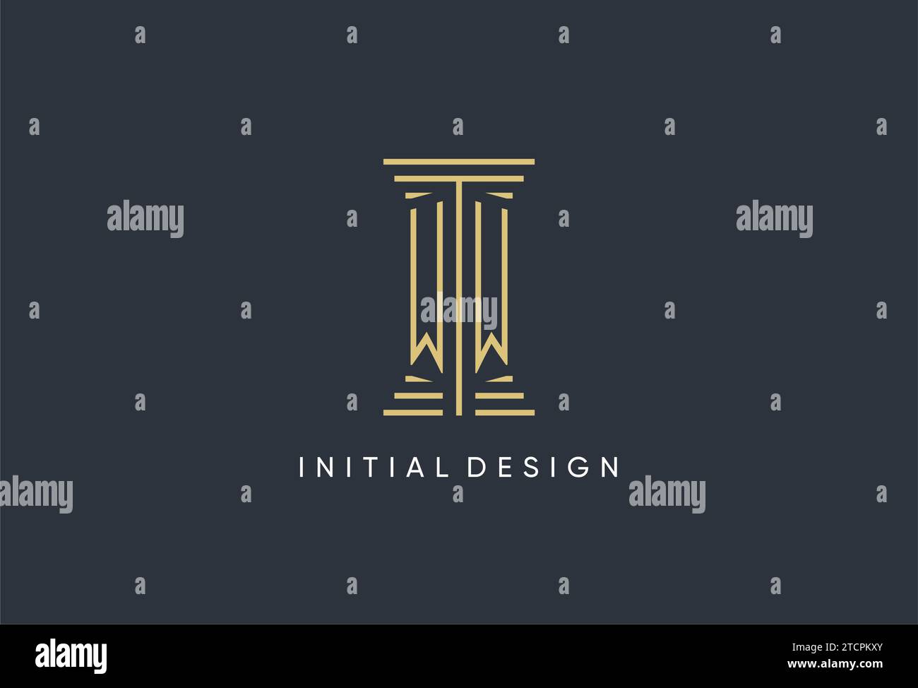 WW initial monogram with pillar shape logo design inspiration Stock ...