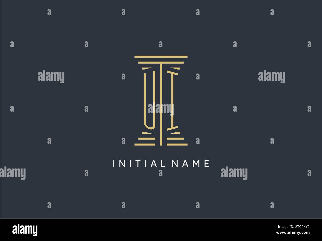 UI initial monogram with pillar shape logo design inspiration Stock ...