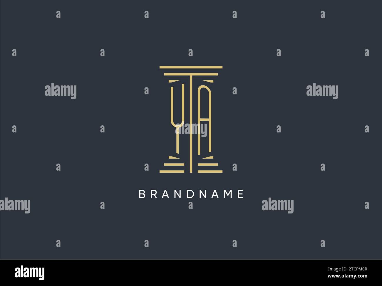 YA initial monogram with pillar shape logo design inspiration Stock ...