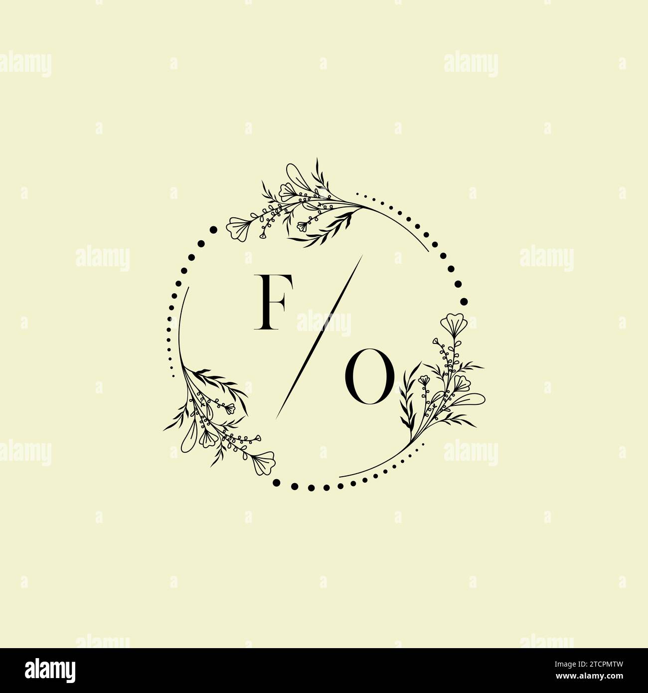FO wedding initial logo letters in high quality professional design that will print well across any print media Stock Vector