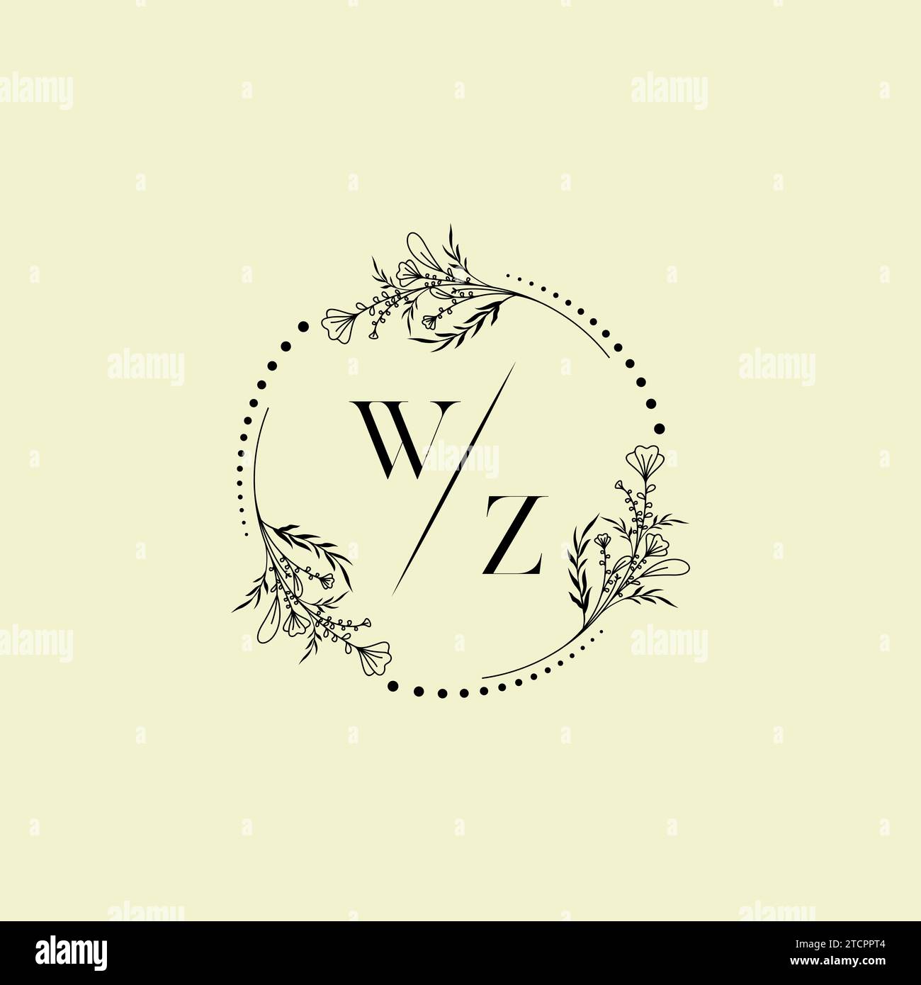 WZ wedding initial logo letters in high quality professional design ...