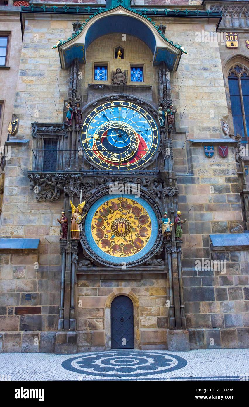 Famous medieval astronomical clock attached to the Old Town Hall Tower