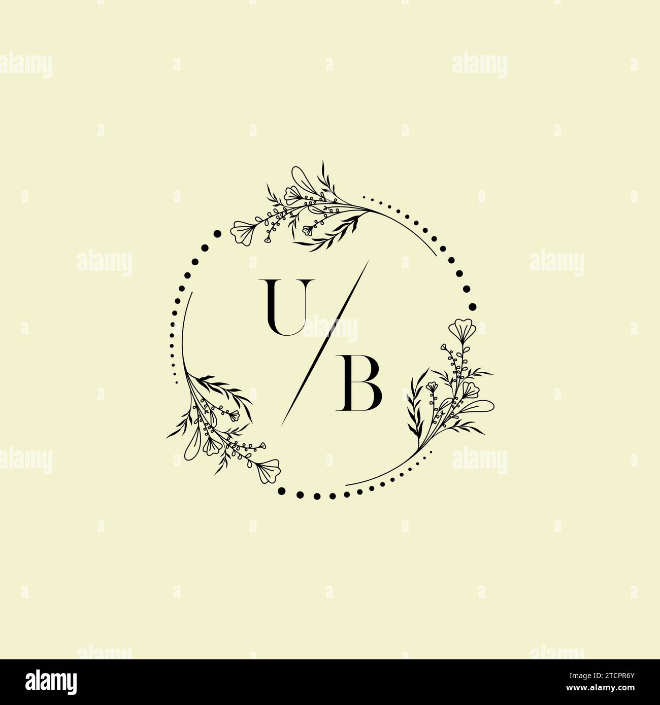 UB wedding initial logo letters in high quality professional design that will print well across any print media Stock Vector