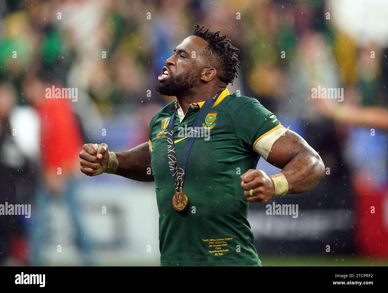 File photo dated 28-10-2023 of South Africa's Siya Kolisi celebrating ...