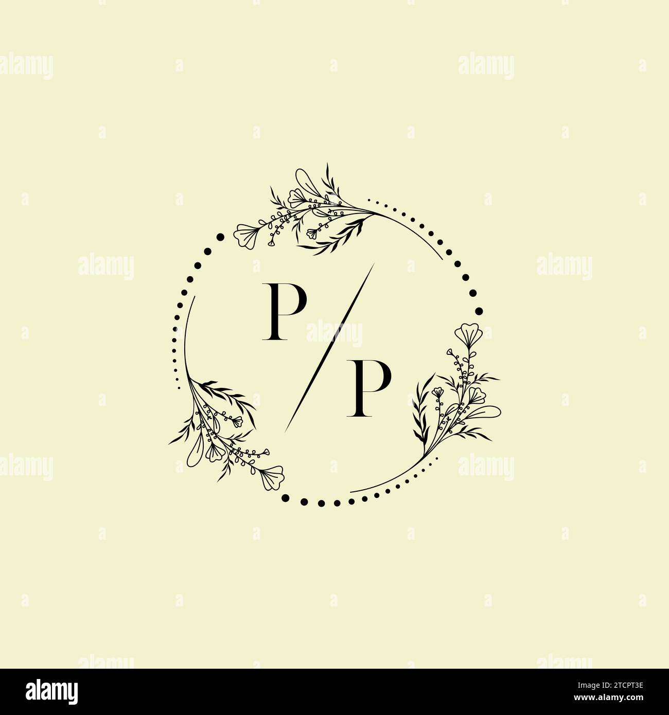 PP wedding initial logo letters in high quality professional design that will print well across any print media Stock Vector