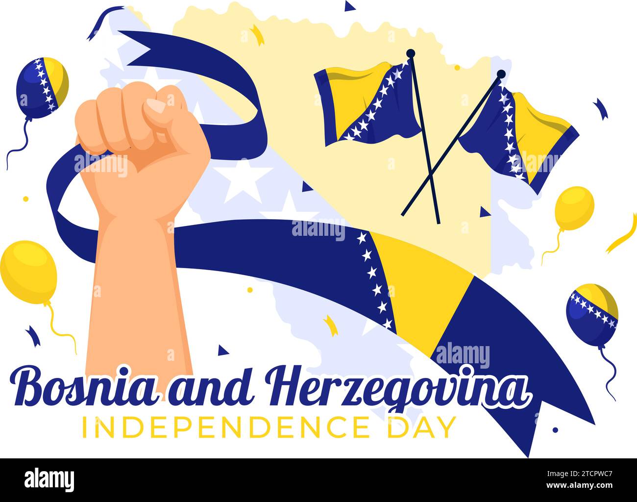 Bosnia and Herzegovina Independence Day Vector Illustration on 1st of
