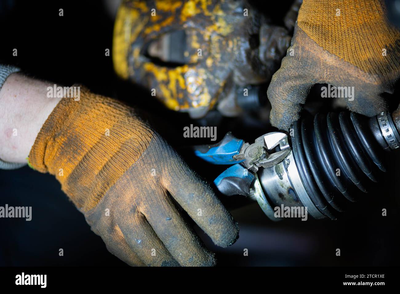 Replacing the CV joint boot in the car drive, transmission repair Stock