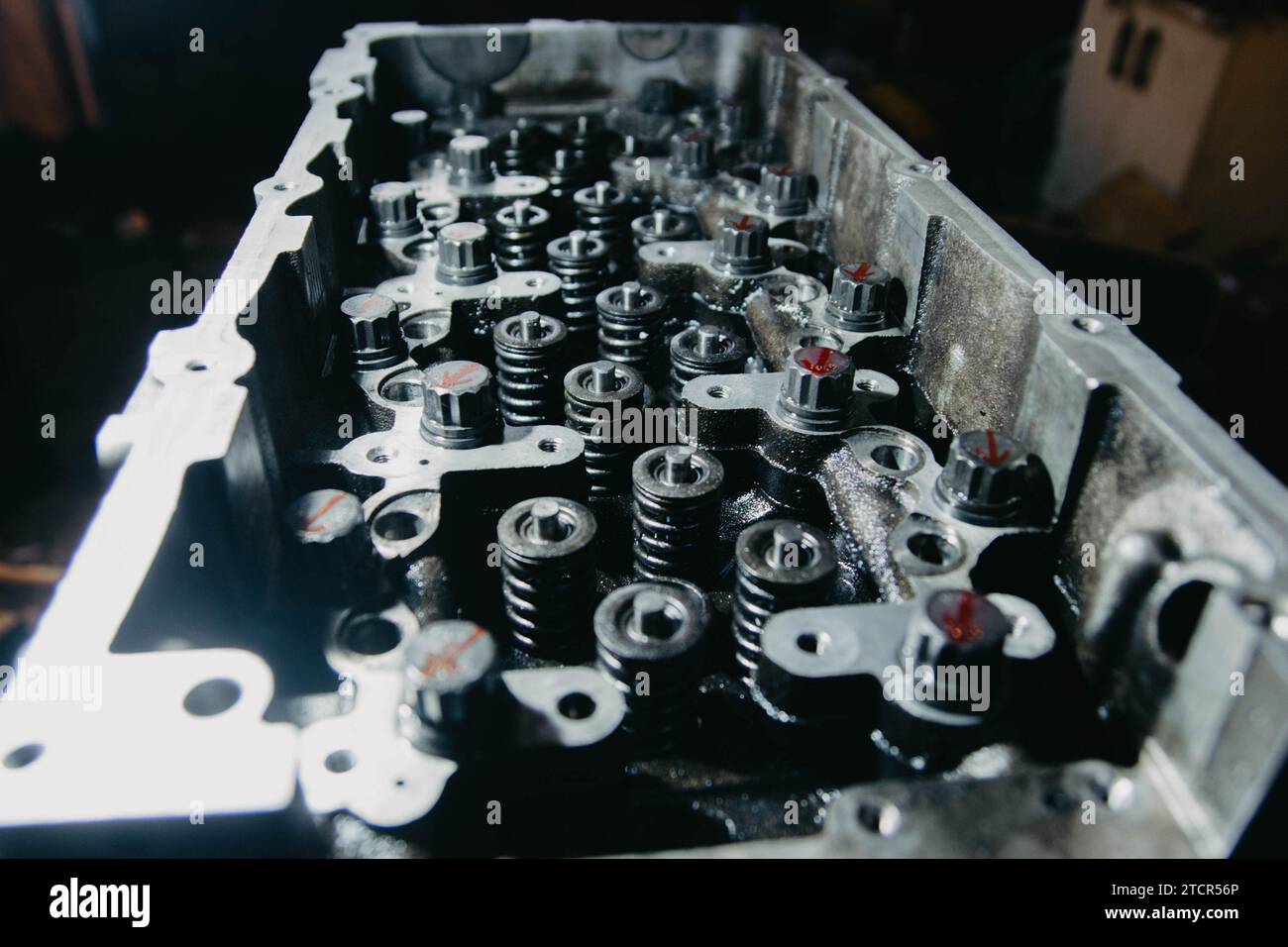 Cylinder head, engine repair adjusting hydraulic compensators and