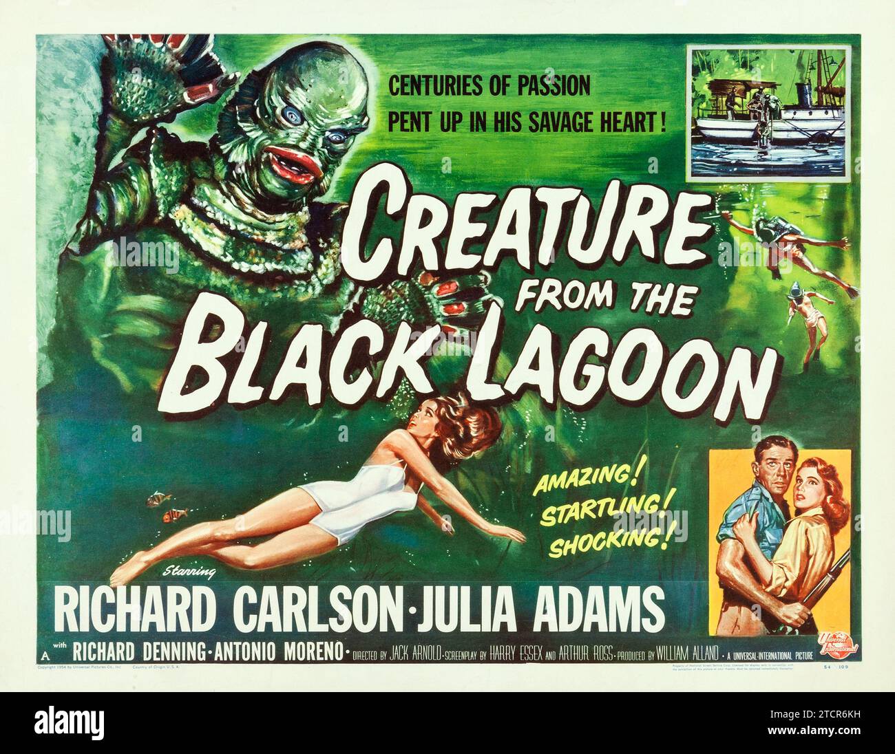 Creature from the Black Lagoon (Universal International, 1954) Richard Carlson, Julia Adams - 1950s vintage film poster - horror - sci-fi - monster Stock Photo