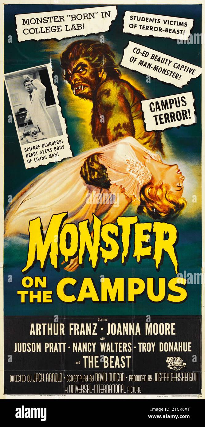 Monster on the Campus (Universal International, 1958) - 1950s vintage film poster - horror - sci-fi - monster Stock Photo