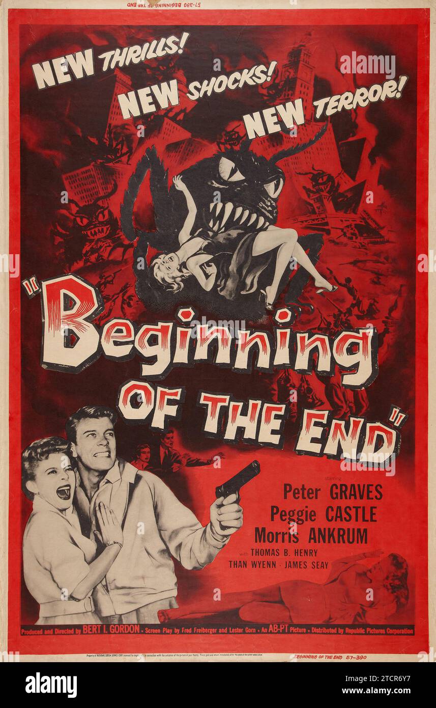 Beginning of the End (Republic, 1957). Vintage Movie Poster 1950s vintage film poster horror