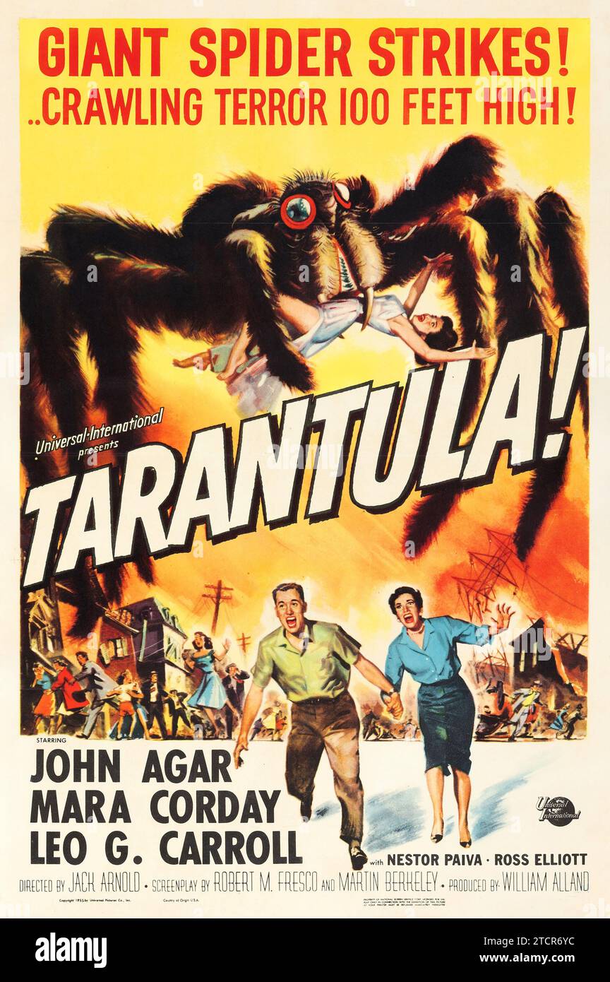 Tarantula (Universal International, 1955) Giant Spider Strikes - sci-fi, terror, horror - film poster - John Agar, Mara Corday, Leo G Carroll Stock Photo