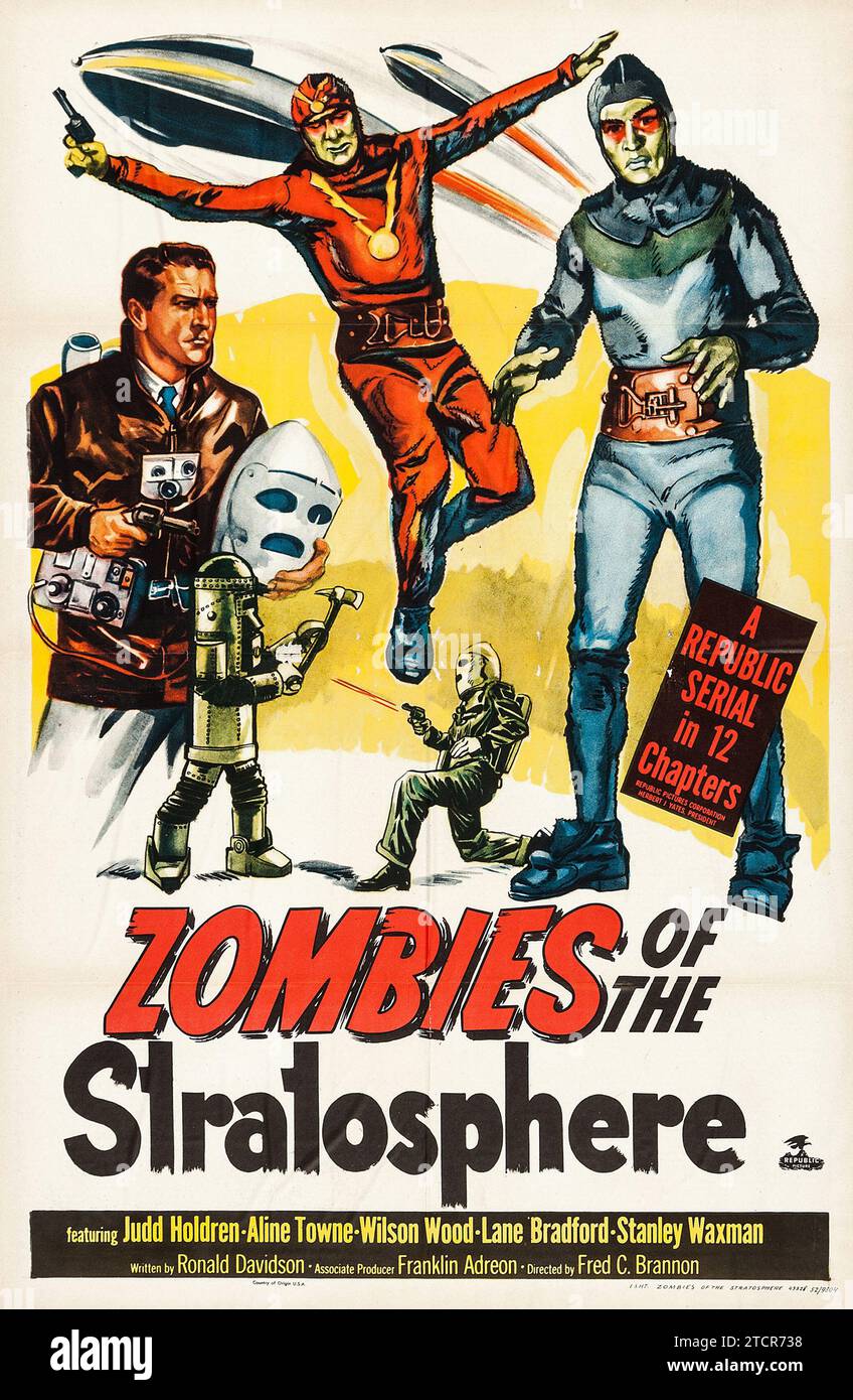 Zombies of the Stratosphere (Republic, 1952). Serial. Starring Judd Holdren, Aline Towne, Wilson Wood, Lane Bradford, Stanley Waxman, and Leonard Nimoy - Horror - Zombi - movie poster Stock Photo