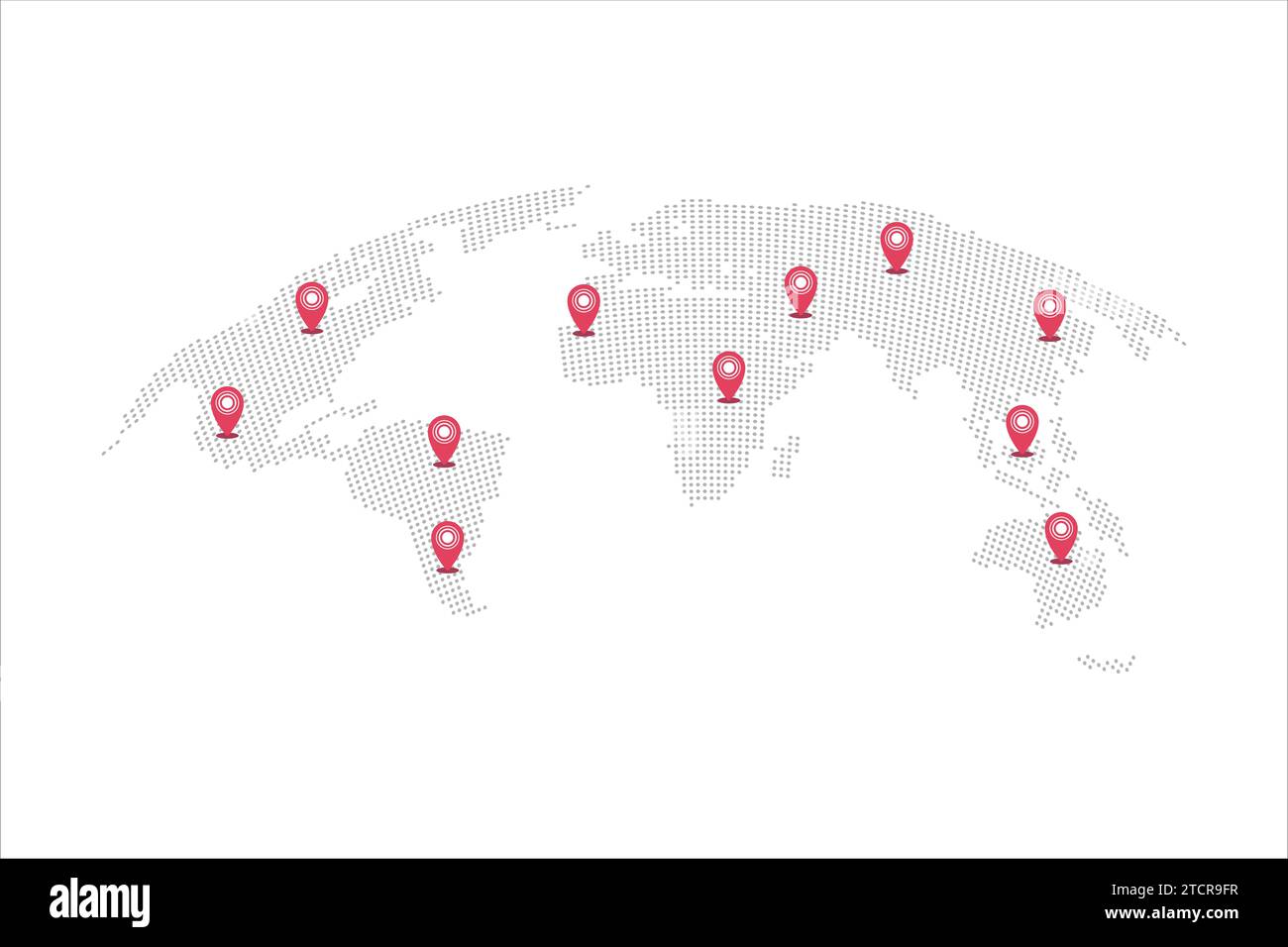 World map with pins pointers mark vector illustration Stock Vector