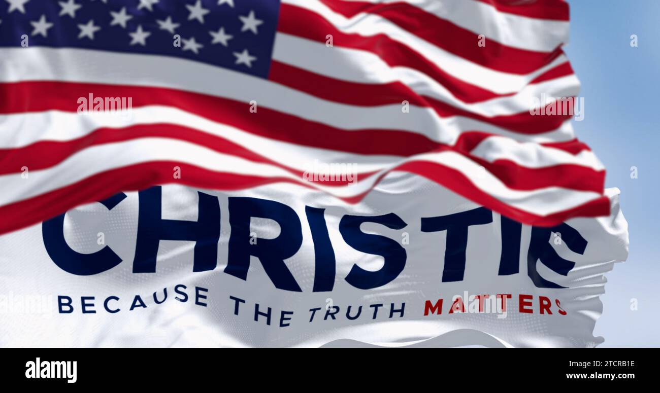 Jersey City, US, June 20 2023 Chris Christie 2024 presidential