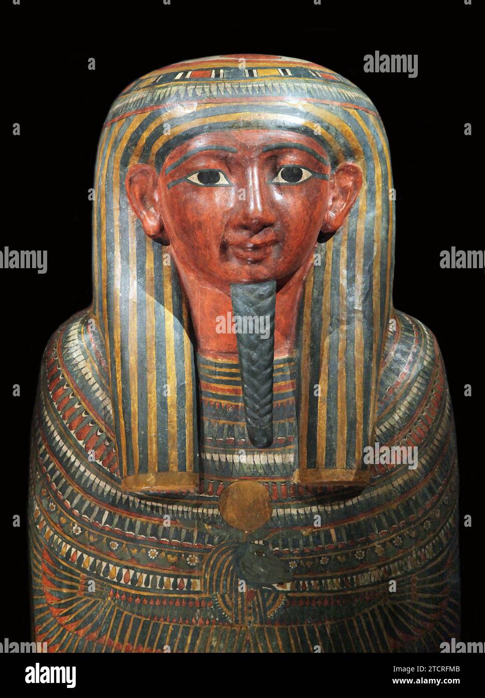 Inner coffin of Petisis.Priest of the Temple of Amon.Thebes Egypt .25th Dynasty.(710-680 BC) Stock Photo