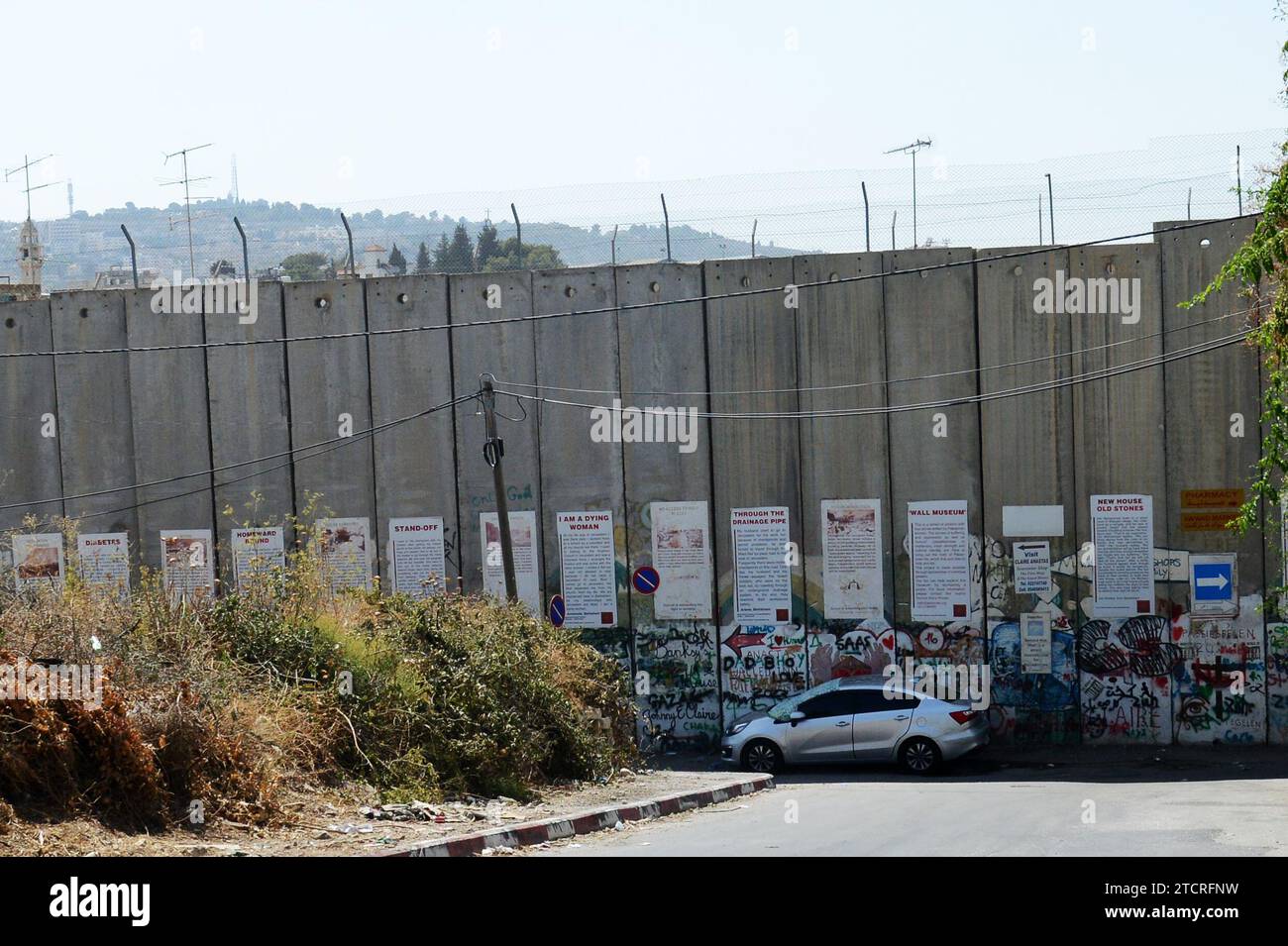 Murals on the Israeli security barrier in Bethlehem, Palestine. Stock Photo