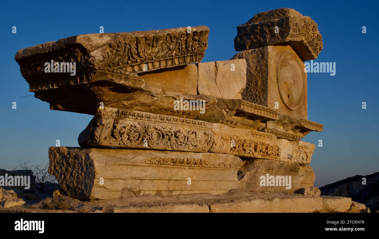Knidos ancient city and port. Ruins of the ancient city of Knidos at ...