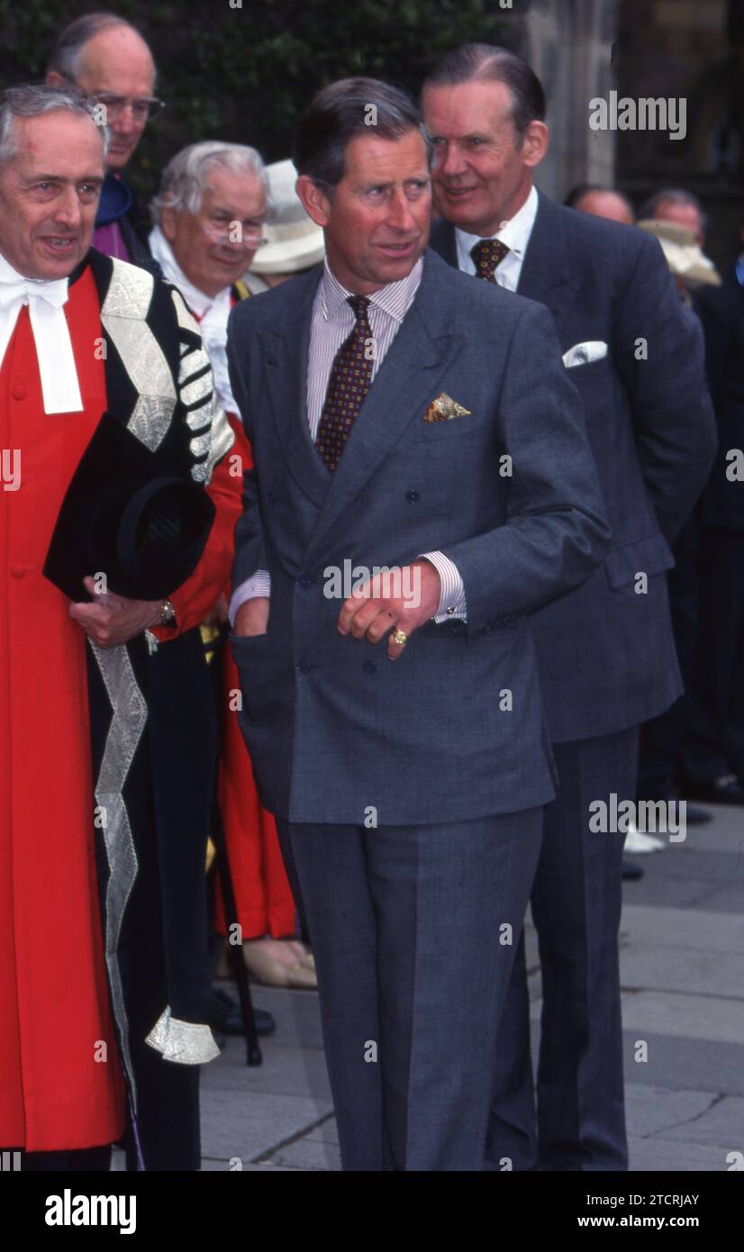Prince Charles, The Prince of Wales at Durham University for his Degree Ceremony 1 July 1998   Photo by The Henshaw Archive Stock Photo