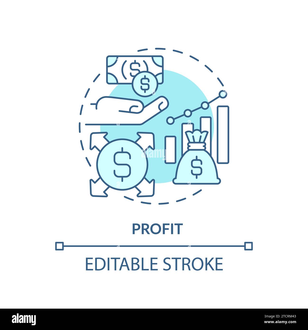 Thin line simple blue profit icon concept Stock Vector Image & Art - Alamy