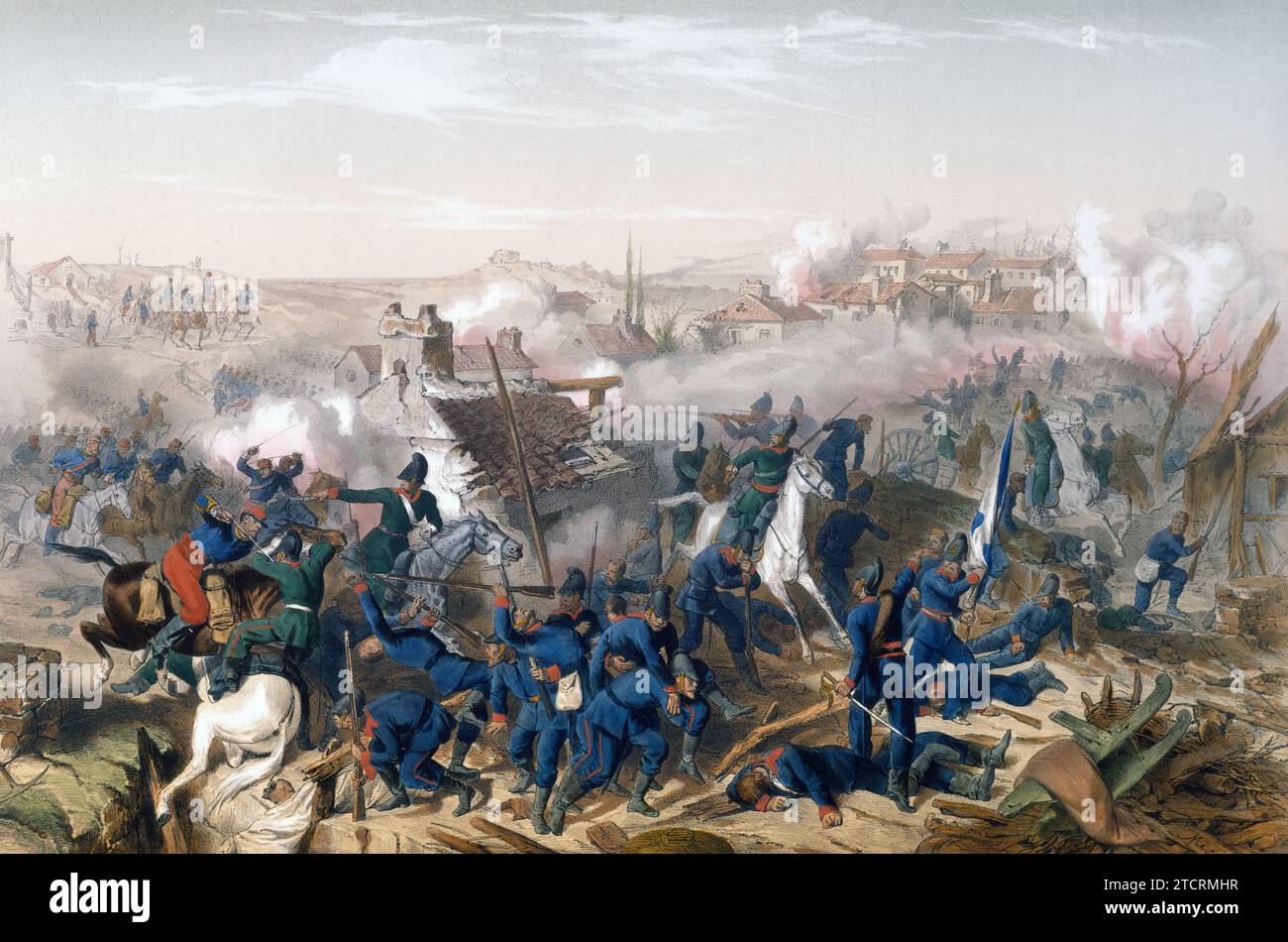 Battle of Coulmiers, November 9, 1870, engraving. Franco-Prussian War, France, 19th century - Stock Photo