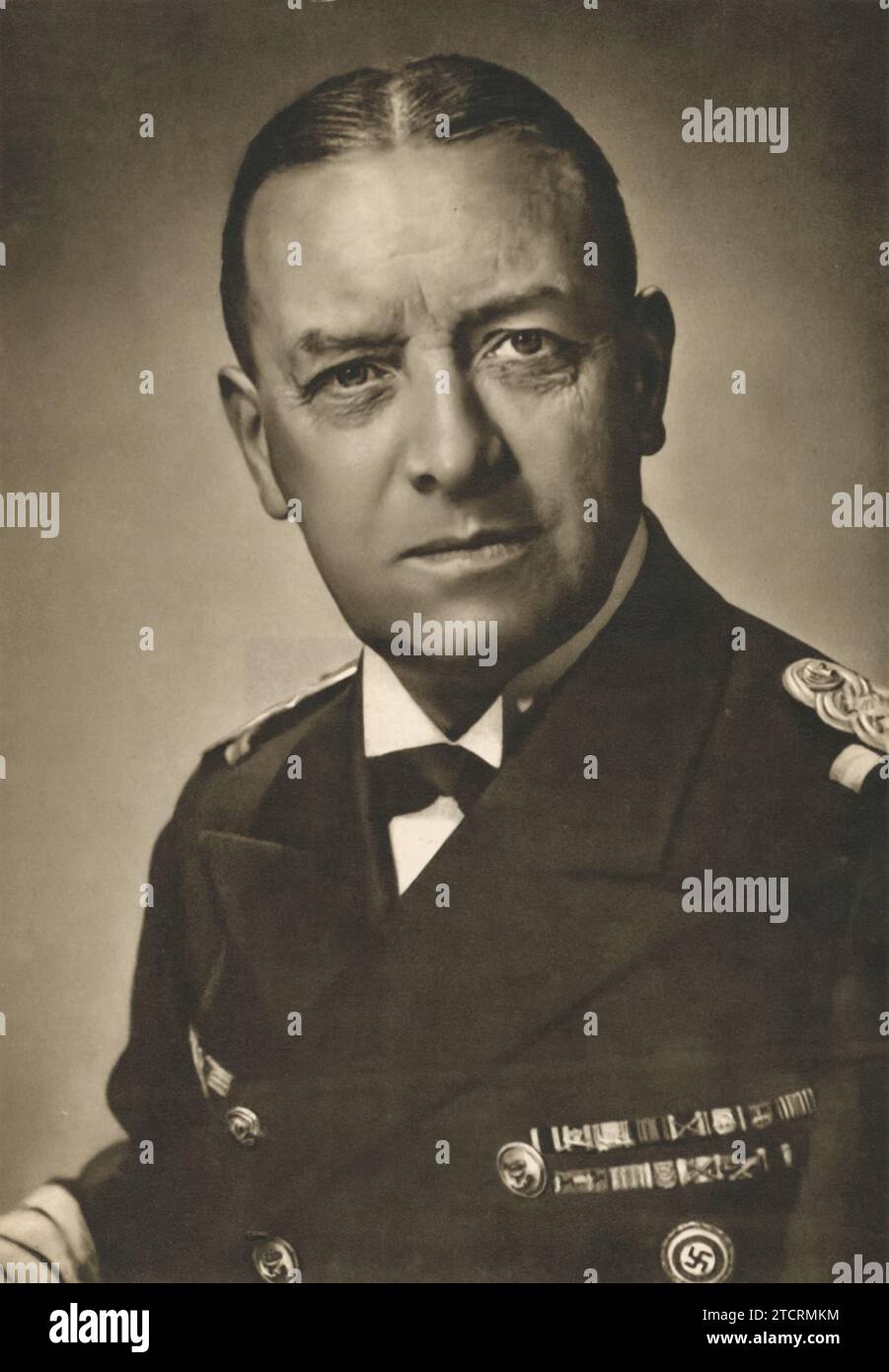 Admiral Erich Raeder (Born: 24 April 1876 - Died: 6 November 1960), Supreme Commander of the Kriegsmarine, the German Navy, during the critical pre-war and early World War II years. Raeder was instrumental in the expansion and modernization of the navy, reflecting the broader militarization of Germany under Nazi rule. Stock Photo