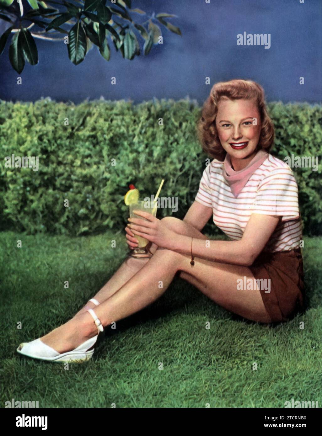 June Allyson, born on October 7, 1917, was a prominent figure in 1946's Hollywood. Known for her girl-next-door persona, she starred in the film 'Two Sisters from Boston' that year. The movie showcased her acting and singing skills, further cementing her status in the film industry. Allyson's career spanned several decades, leaving a lasting impact on cinema. She passed away on July 8, 2006. Stock Photo
