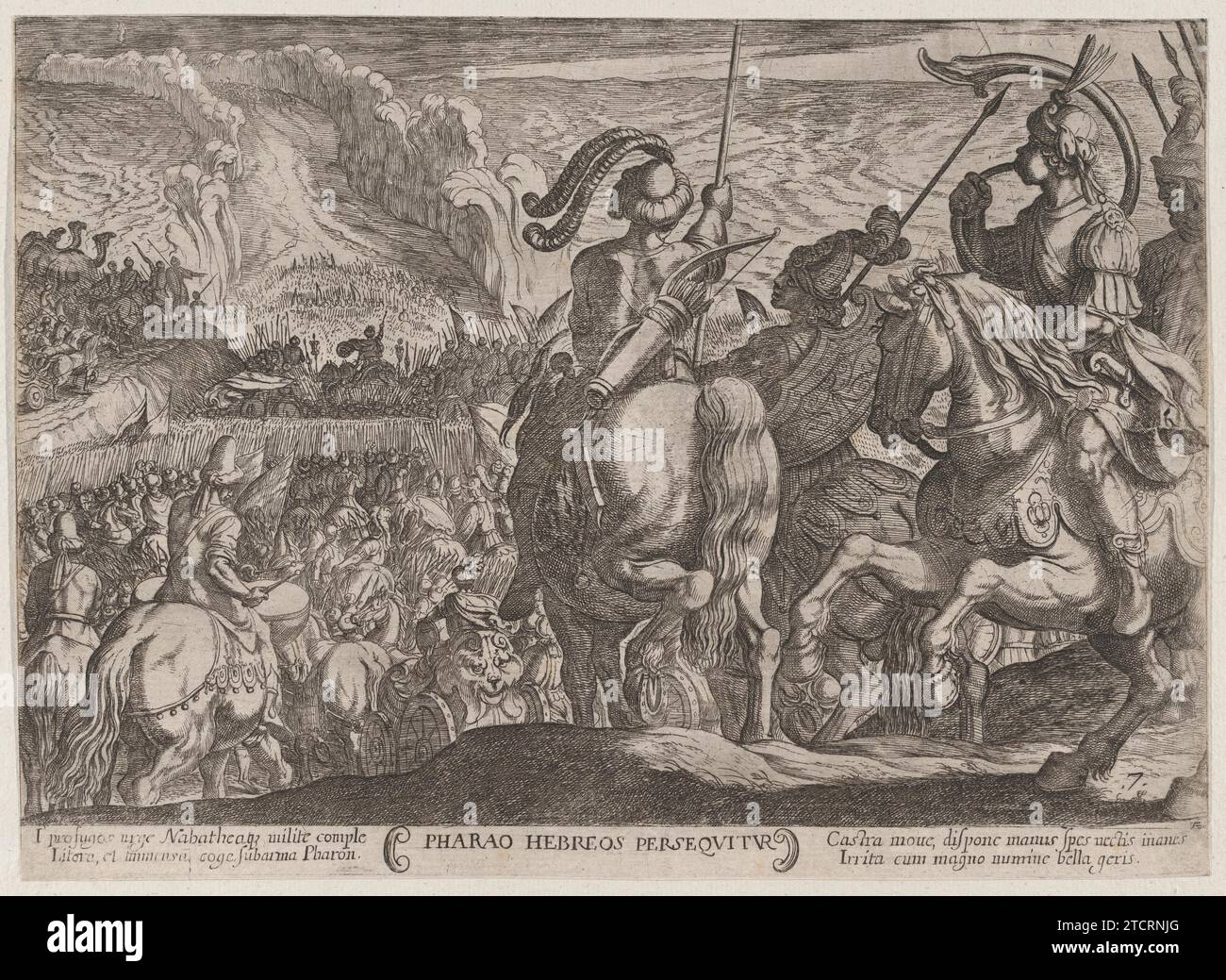 Plate 7: The Egyptians Pursuing the Israelites, from 'The Battles of the Old Testament' 1951 by ...