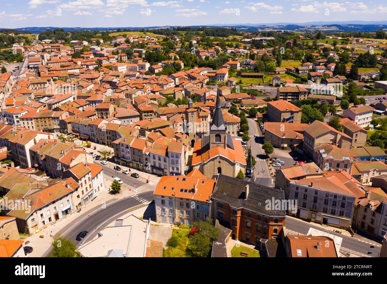 General view of Craponne-sur-Arzon in France in summer Stock Photo