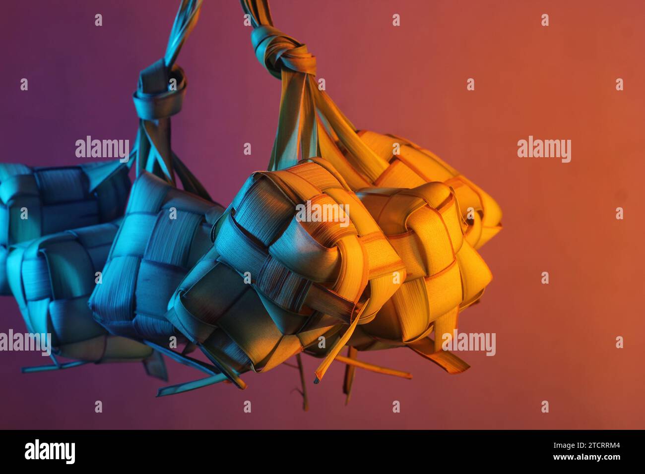 Ketupat is a natural rice shell made from young coconut leaves to cook ...