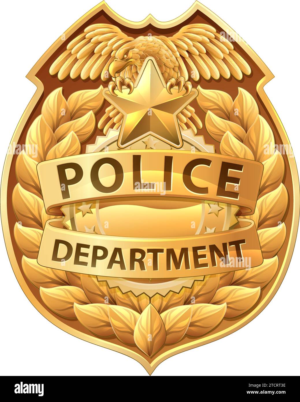 Police Badge Shield Star Sheriff Cop Crest Symbol Stock Vector