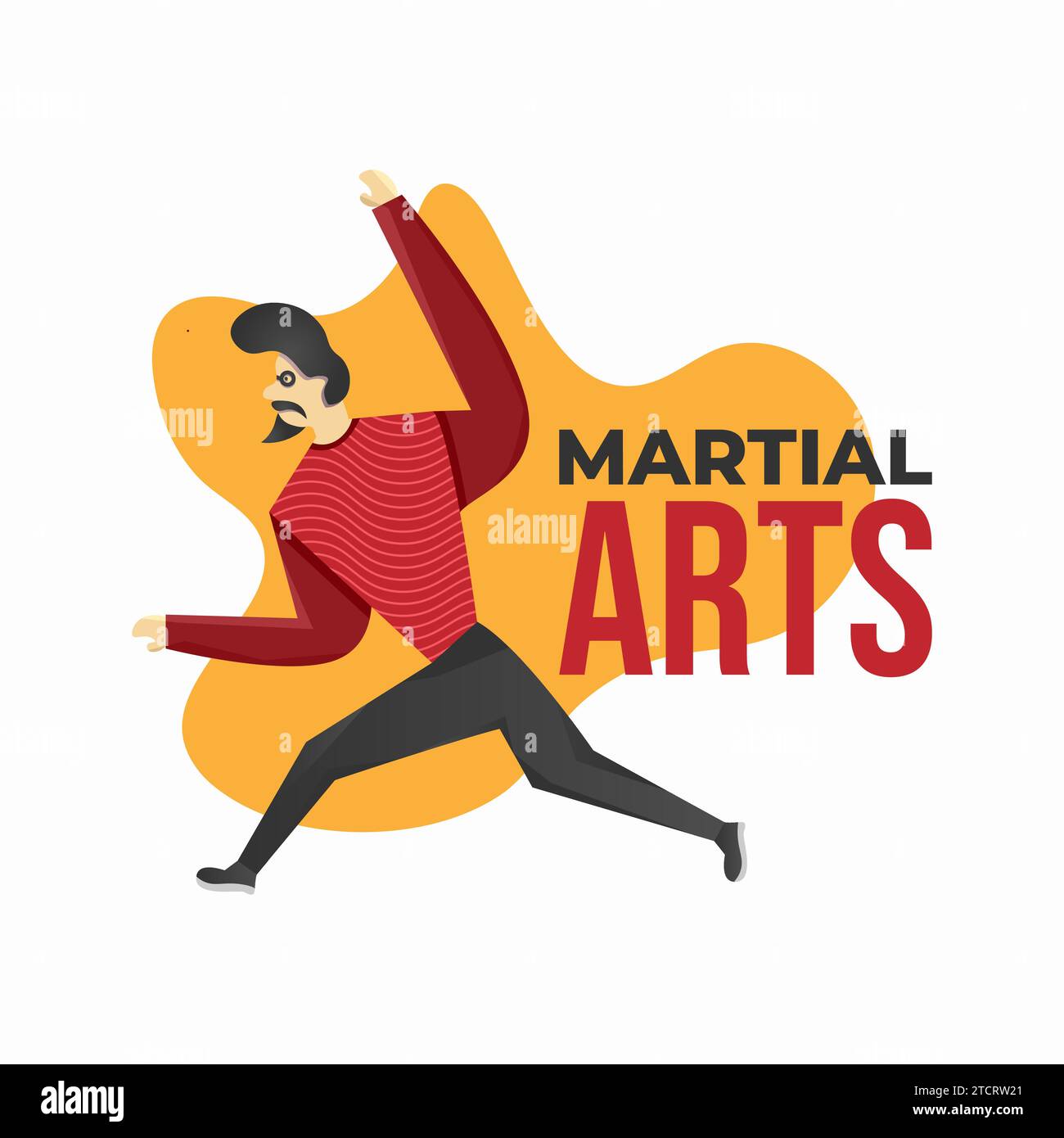 Vector illustration of a man doing martial arts Stock Vector