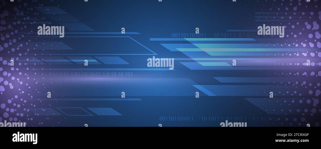Quantum processing. Deep learning artificial intelligence. Future new technology  for business or science presentation. Vector handmade Stock Vector