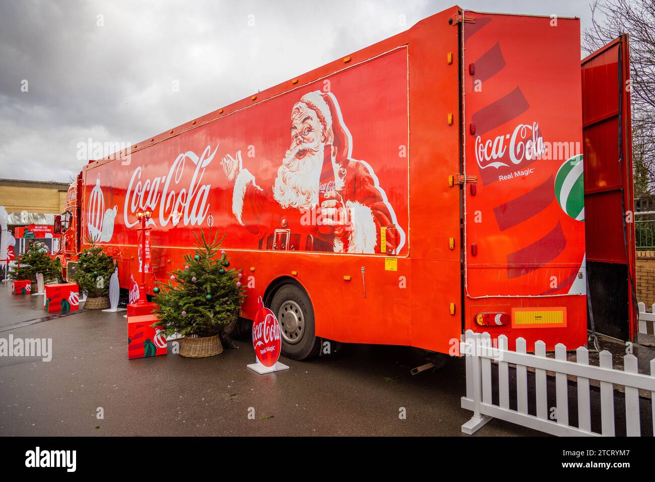The iconic Coca Cola truck makes a stop in Birmingham as part of the