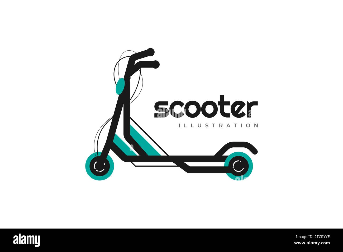 Electric Kick Scooter Vector Illustration. Scooter Icon Symbol Design Stock Vector