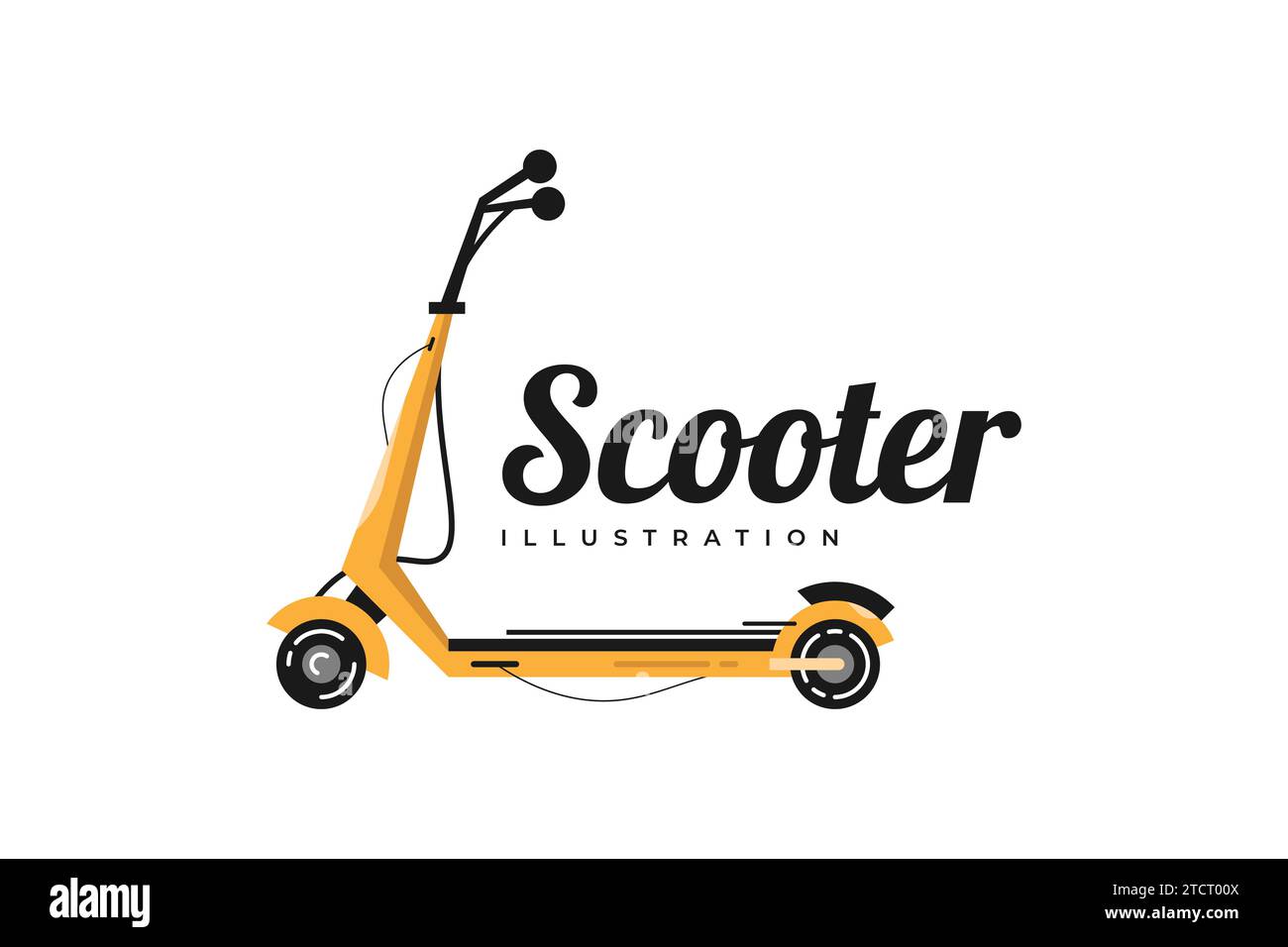 Electric Kick Scooter Vector Illustration. Scooter Icon Symbol Design Stock Vector