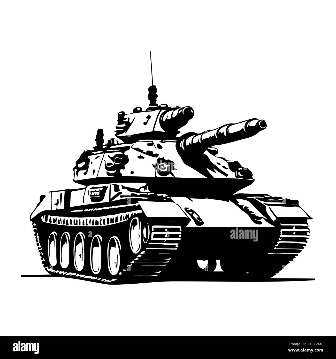 Tank con hand draw black colour military logo vector element and symbol ...