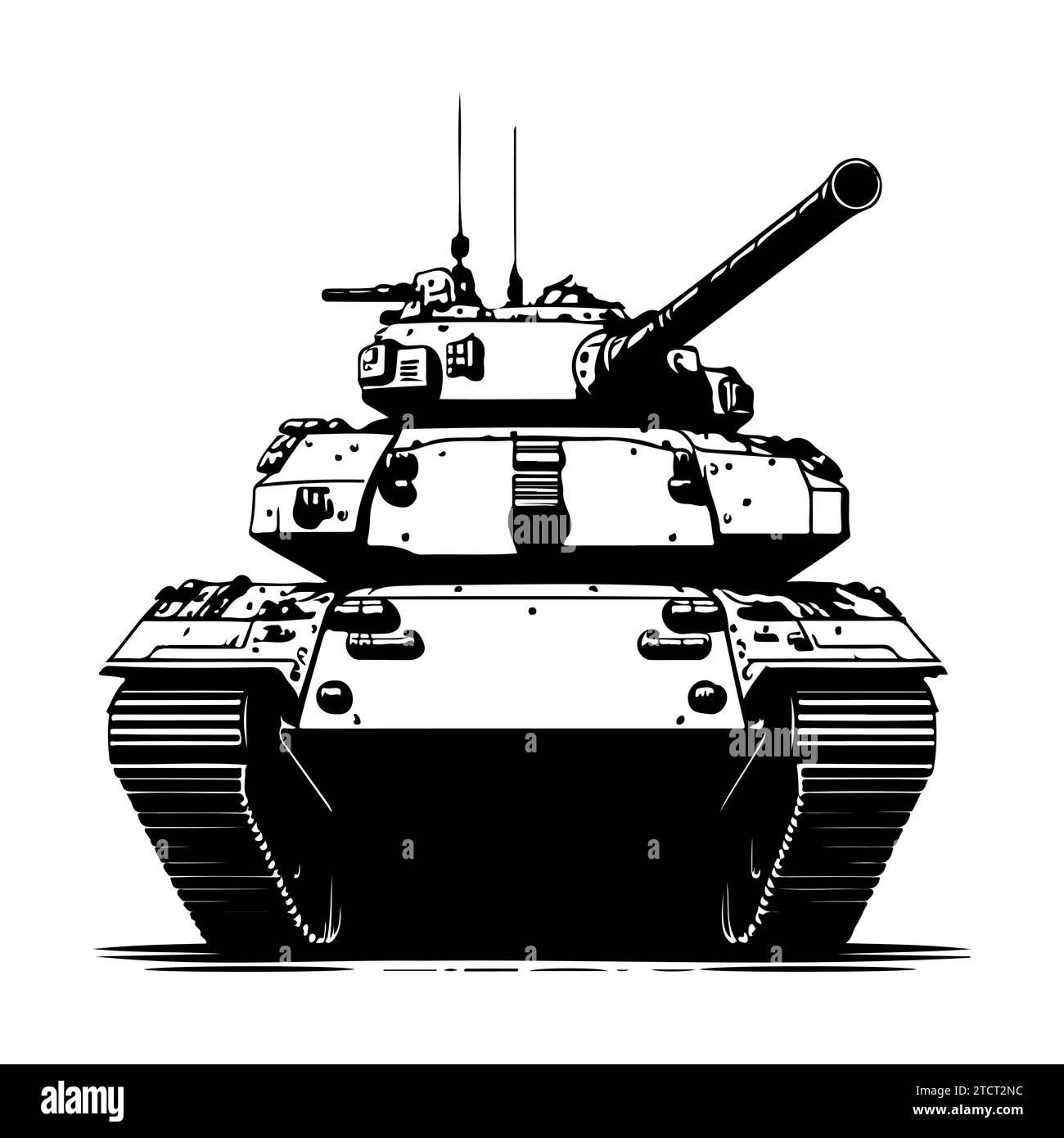 Tank con hand draw black colour military logo vector element and symbol ...