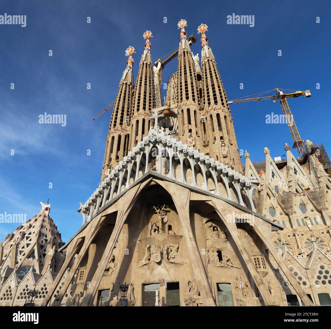 Sagrada Familia In Sunny Weather, Blue Skies Stock Photo - Alamy