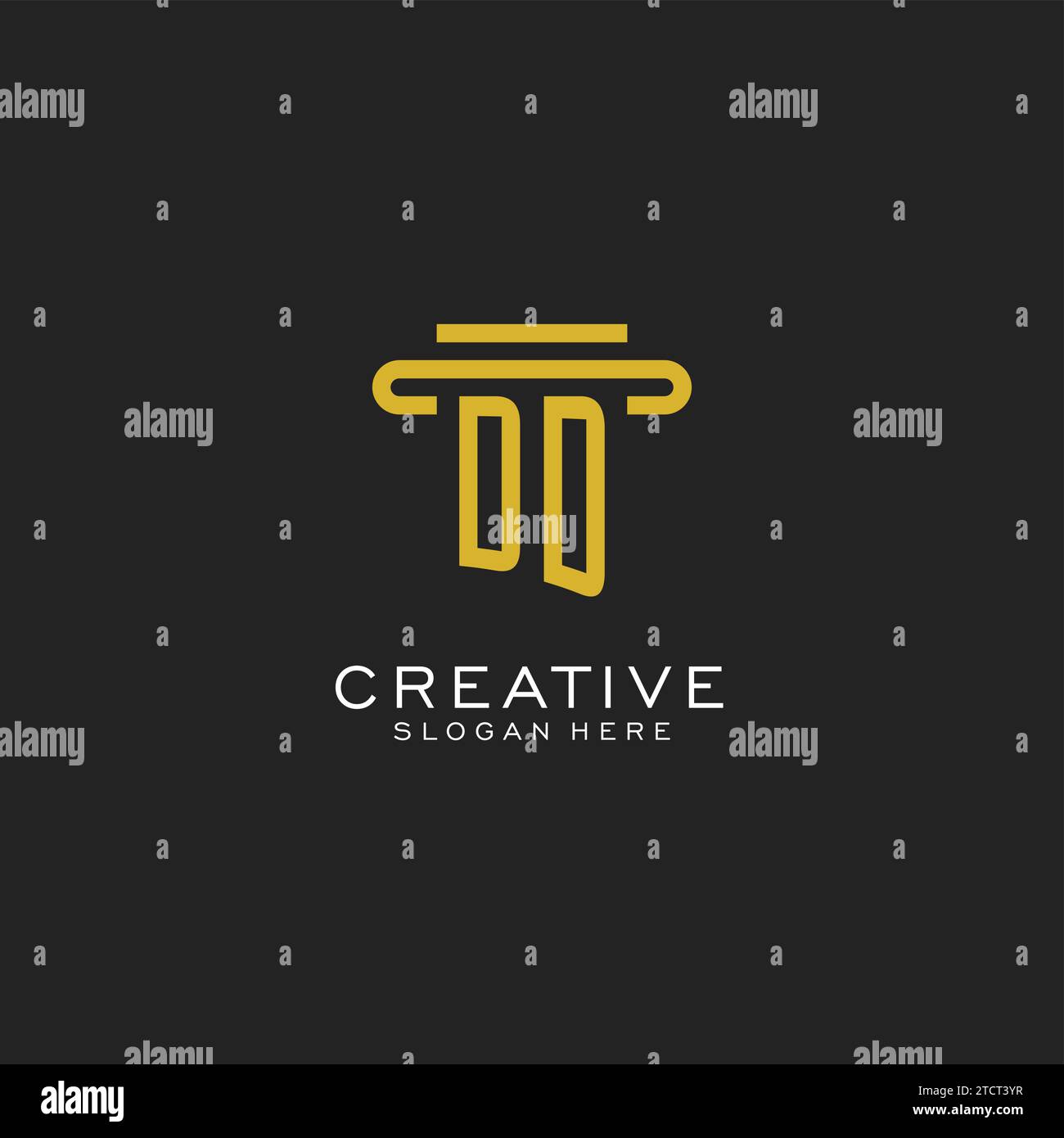 DD initial logo with simple pillar style design vector graphic Stock Vector
