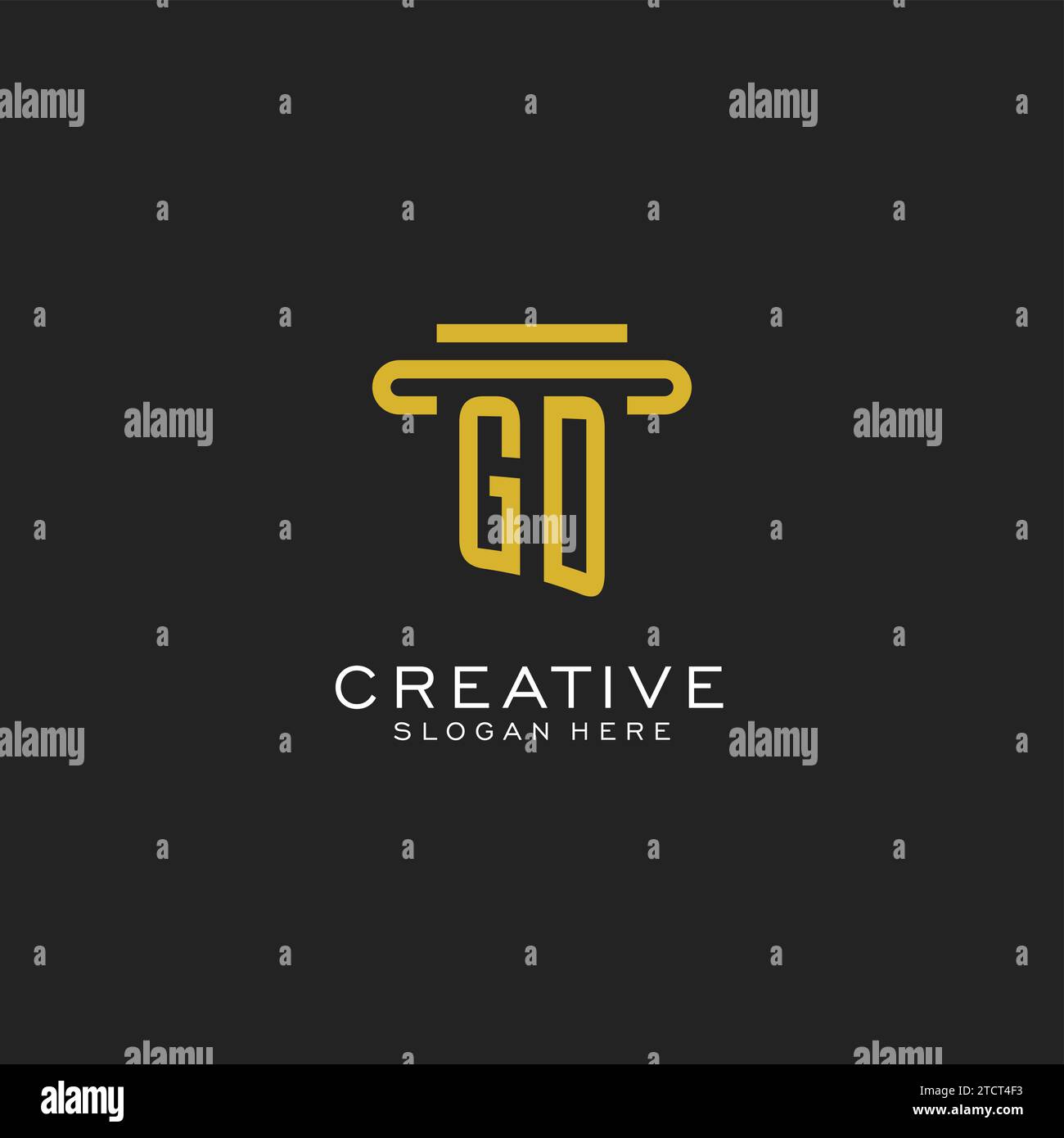 GD initial logo with simple pillar style design vector graphic Stock Vector