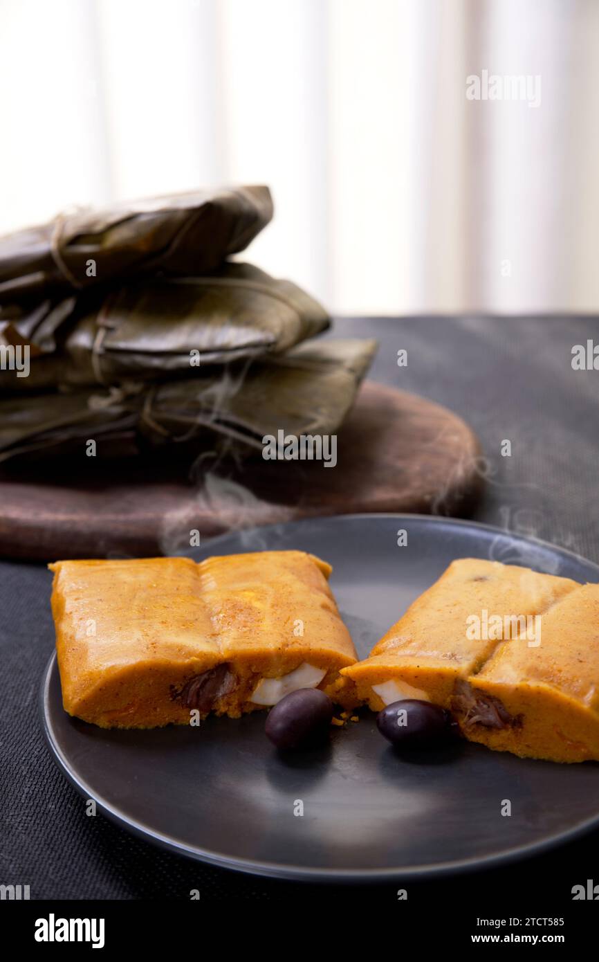 Typical dish of Peru known by the name of tamales, made with corn flour