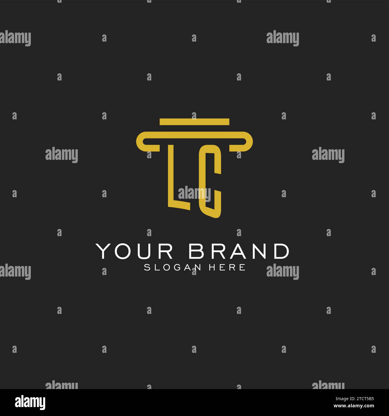 LC initial logo with simple pillar style design vector graphic Stock ...