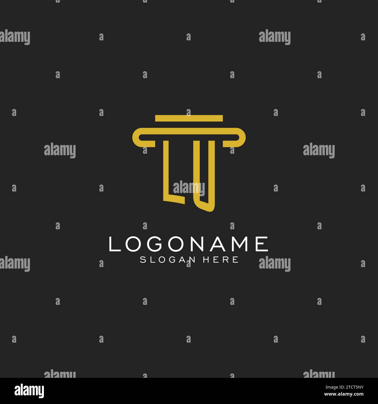 LU initial logo with simple pillar style design vector graphic Stock Vector