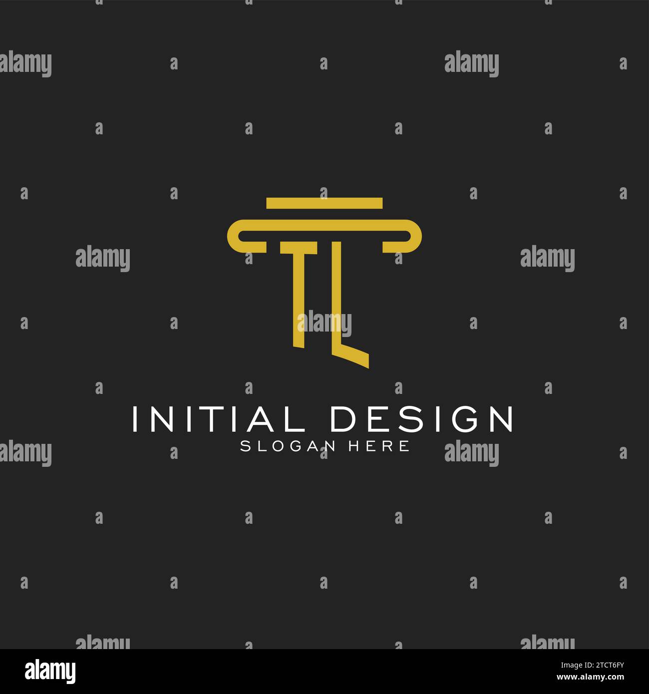 TL initial logo with simple pillar style design vector graphic Stock Vector
