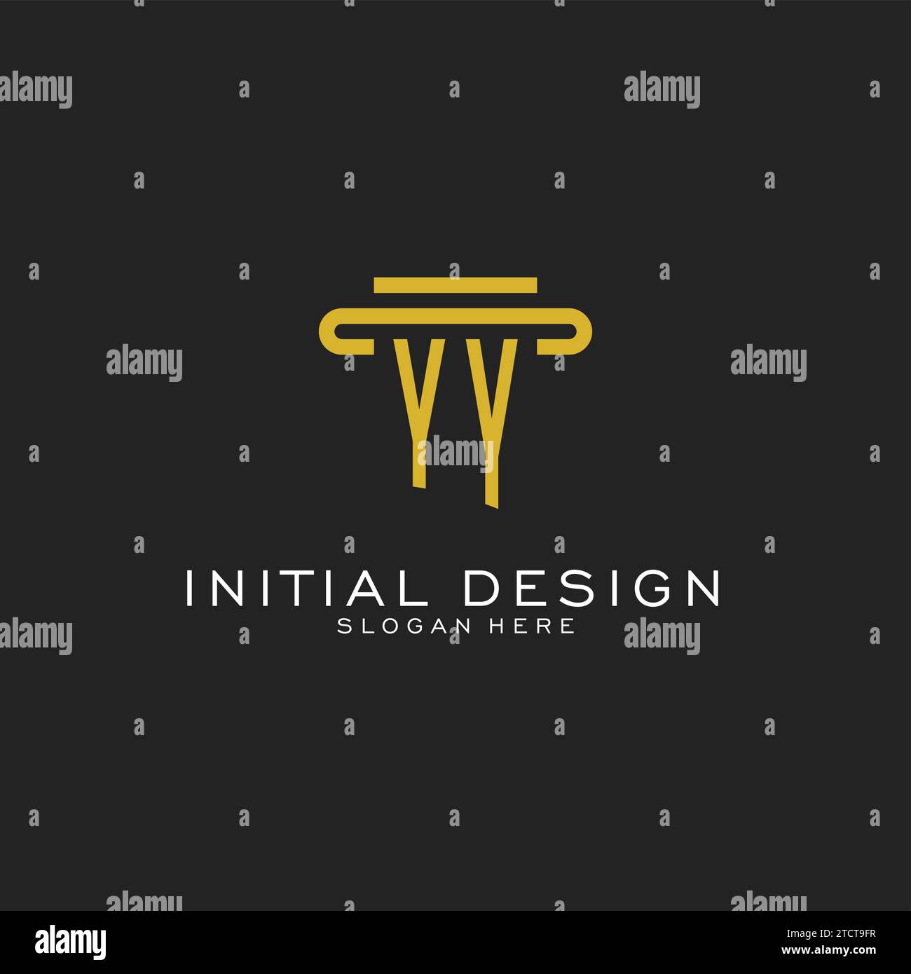 YY initial logo with simple pillar style design vector graphic Stock Vector