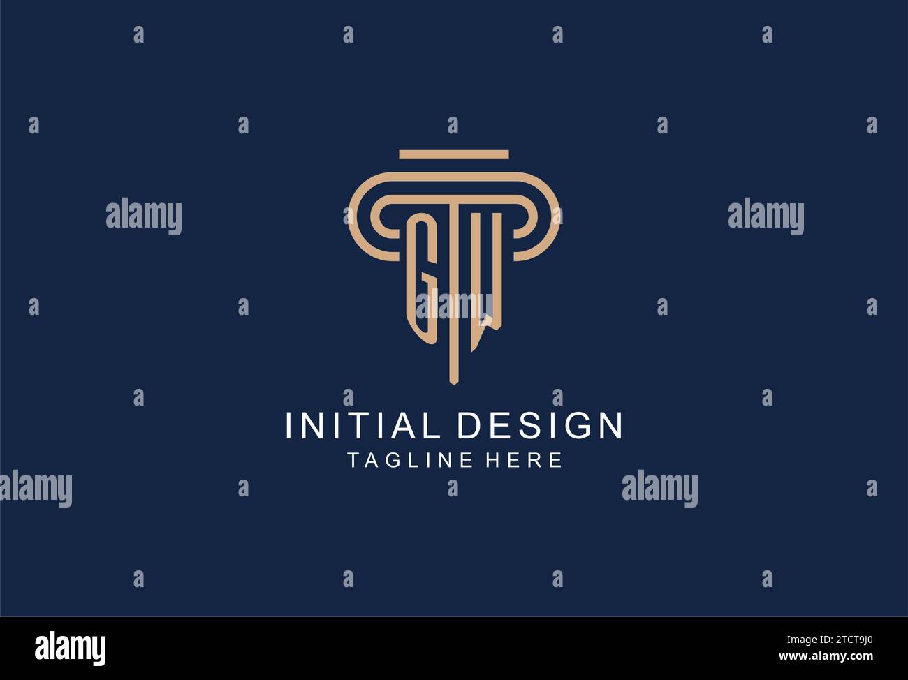 GW initial pillar logo, elegant and luxury law firm logo design ideas ...