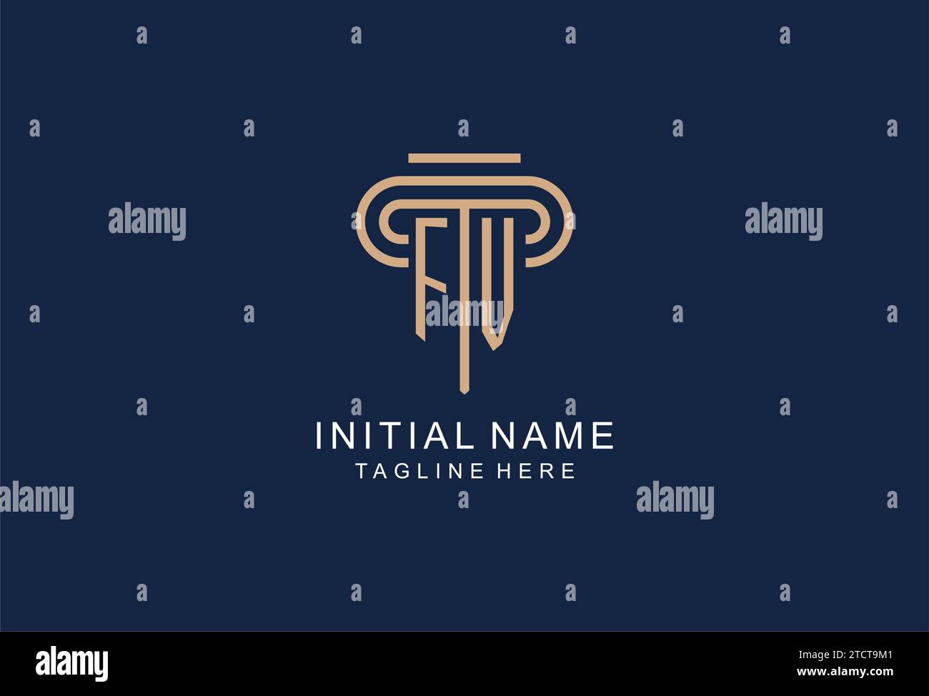 FV initial pillar logo, elegant and luxury law firm logo design ideas ...
