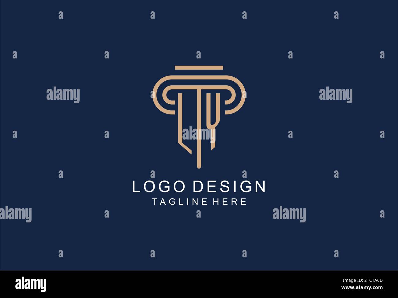 LY initial pillar logo, elegant and luxury law firm logo design ideas ...